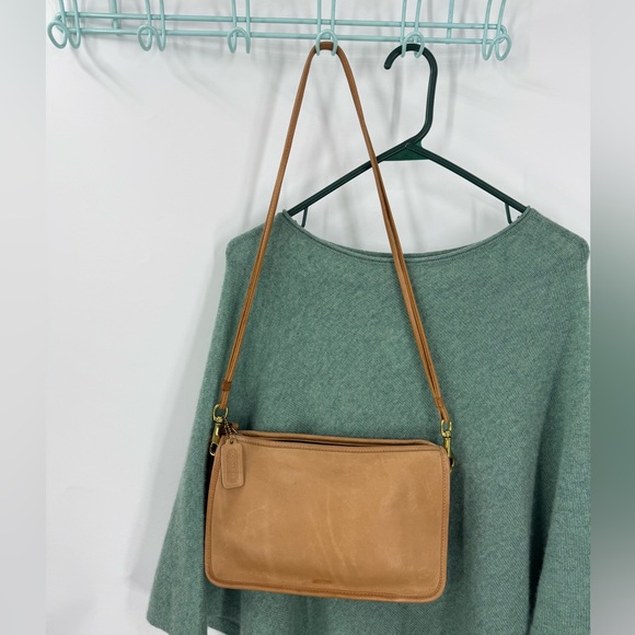 Coach classic vintage 1970s in light beech tan leather shoulder/clutch purse - Picture 2 of 16